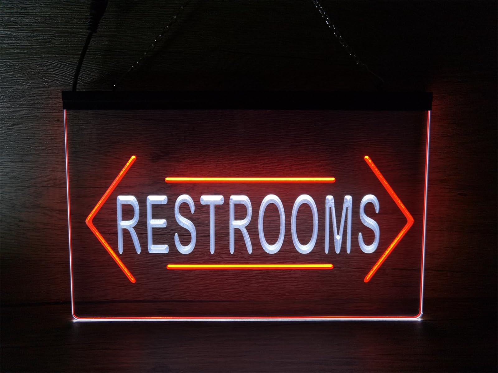 REWIS Restroom Arrow LED Neon Signs