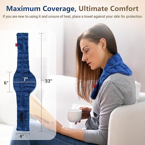 Miniatura 6 de Comfytemp Bolsa de hielo grande y almohadilla térmica para microondas para cuello, hombros, parte superior de la espalda, calentador de cuello