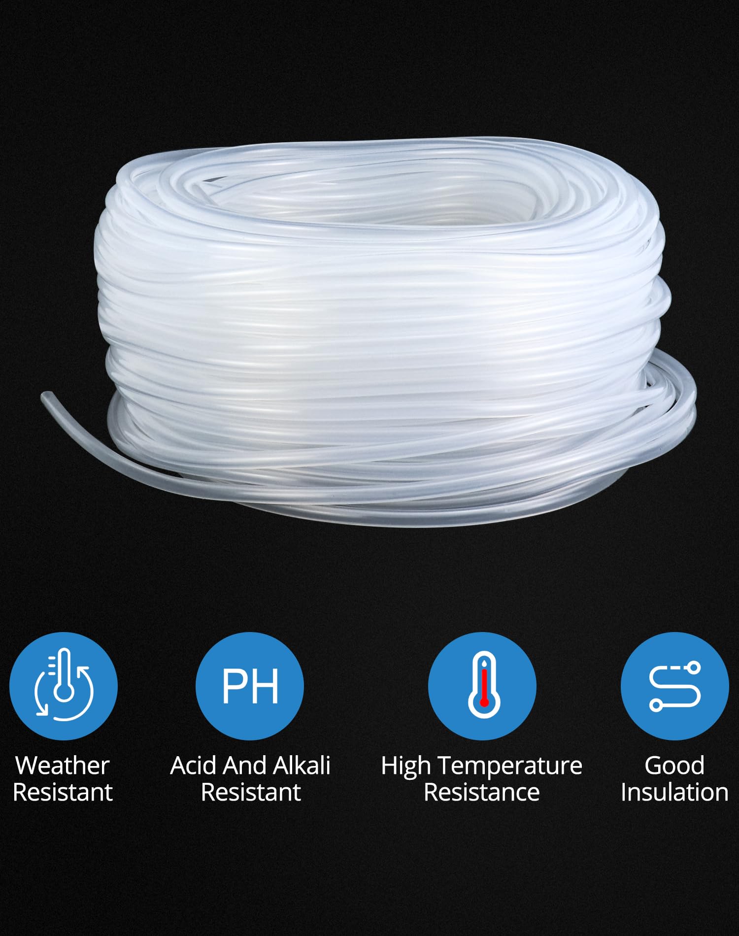 QWORK® 10PCS Tubo in silicone da 50 metri, 3mm ID x OD 6mm, tubo in plastica, lunghezza totale 500m
