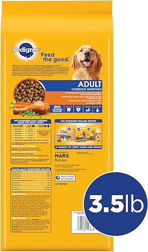 Miniatura 3 de Pedigree - Croquetas de nutrición completa para perros adultos, alimento seco sabor pollo asado, arroz y verduras - Bolsa de 3.5 libras (Paquete de