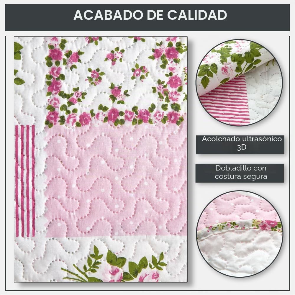 Emma Barclay Cotswold - Colcha para Cama Individual, 100% poliéster, Color Rosa