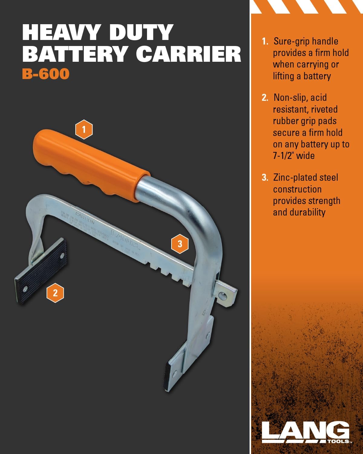 Lang Tools B-600 Heavy Duty Battery Carrier