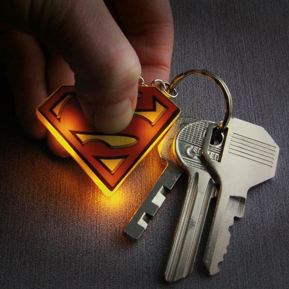 Official DC Comics Superman Logo Light Up Keyring Flashlight Torch Keychain