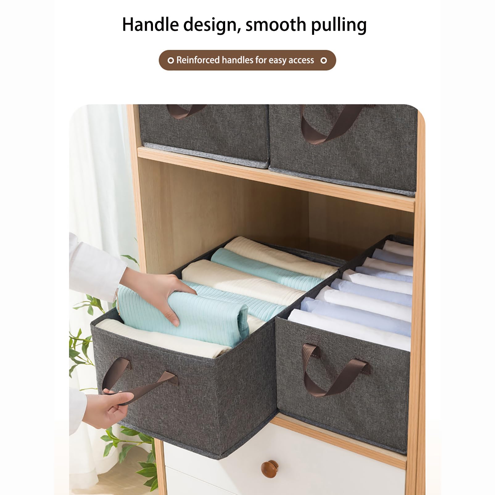 Cajón Organizador Plegable, Caja de Almacenamiento de Tela, Contenedores de Tela de Cubo, Cestas para Camisetas, Bragas, Ropa Interior, Ropa de Bebé para Guardería