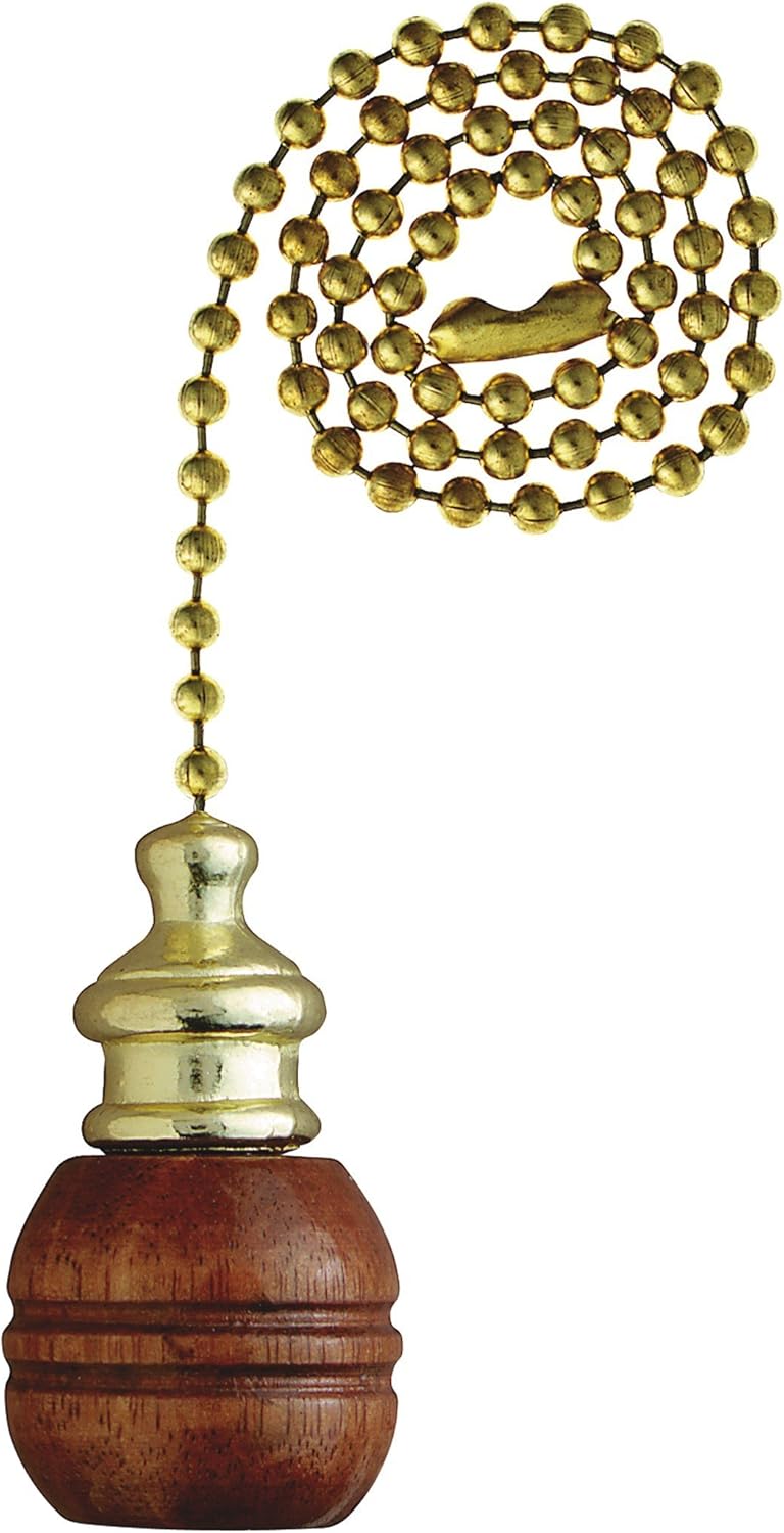 Westinghouse 7700700 Walnut Finish Sculptured Wooden Ball Pull Chain