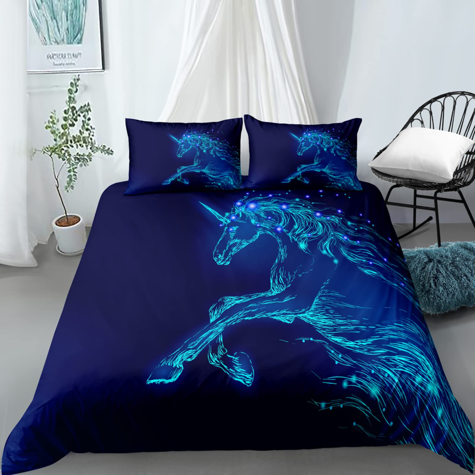 Housse de couette fermeture éclair 160x200 douce en microfibre 110g/㎡ infroissable
