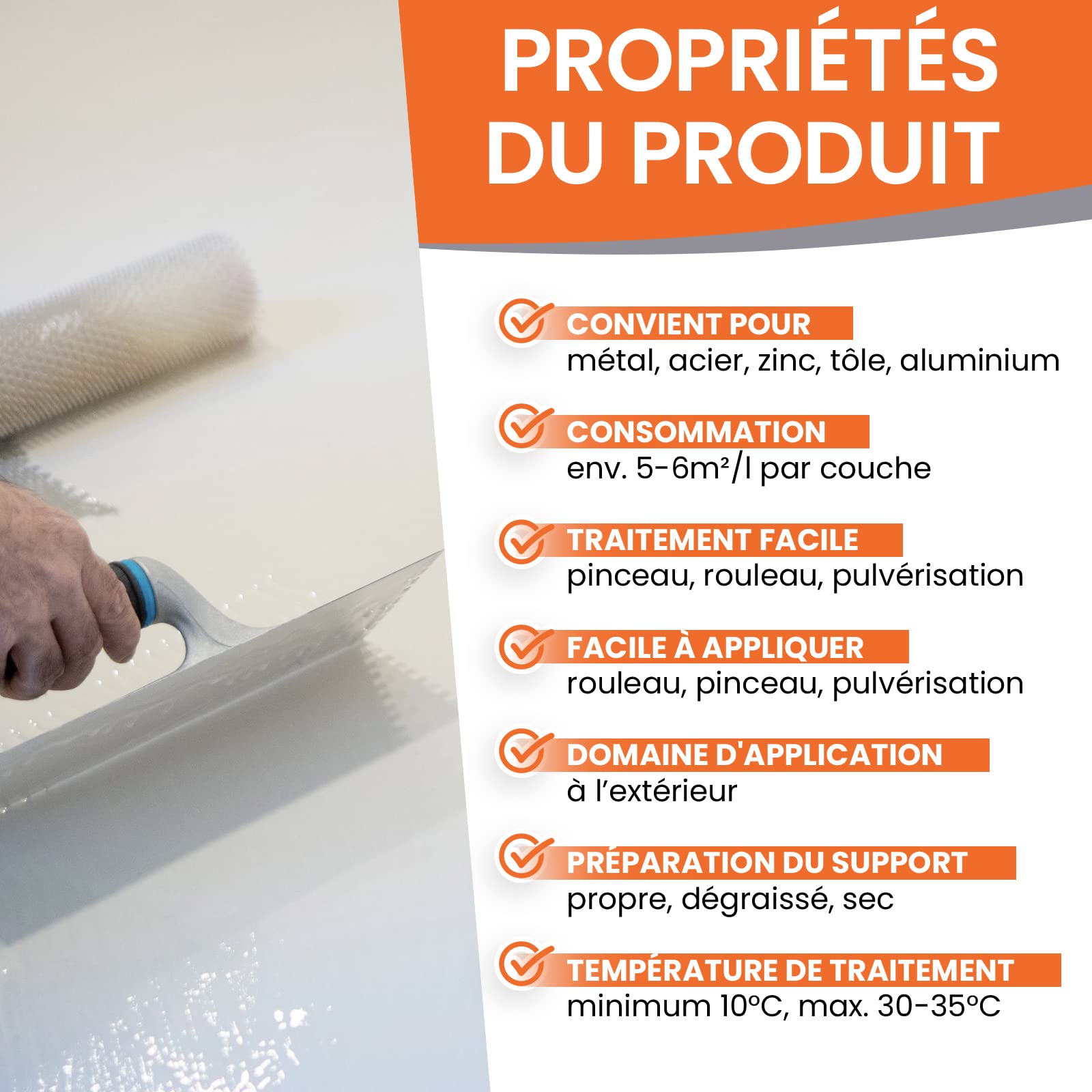 BEKATEQ LS-580 Peinture pour toitures métalliques 3 en 1, satinée 5L RAL5015 Bleu ciel I Peinture métal pour toitures en tôle, peinture de protection des métaux pour intérieur & extérieur