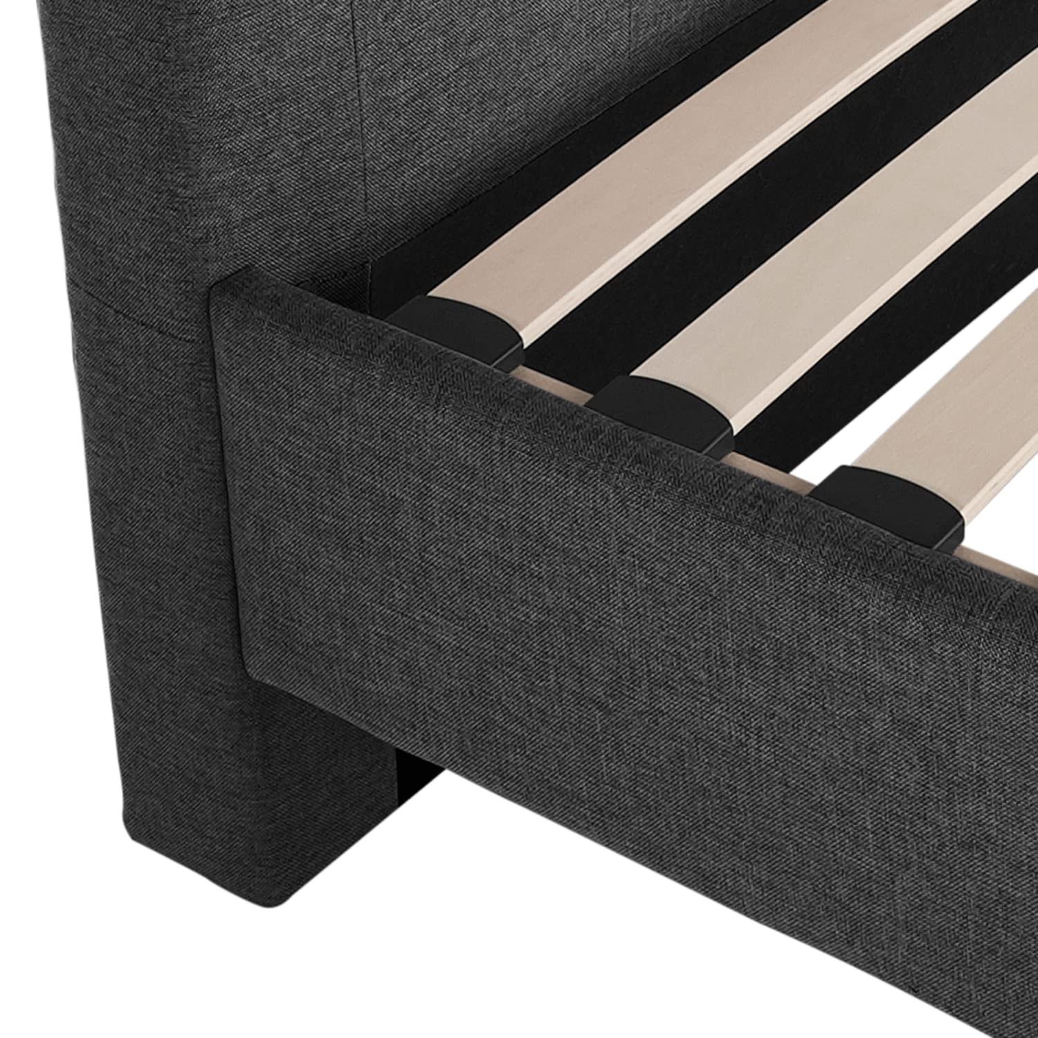 Letto Paris Singolo 80 x 200 PARIS, Grigio Ardesia, Marchio Italiano di Qualità, Doghe INDIPENDENTI Rinforzate, Materiali e Finiture PREMIUM, Sistema Doghe Antirumore, Montaggio Facile e Veloce