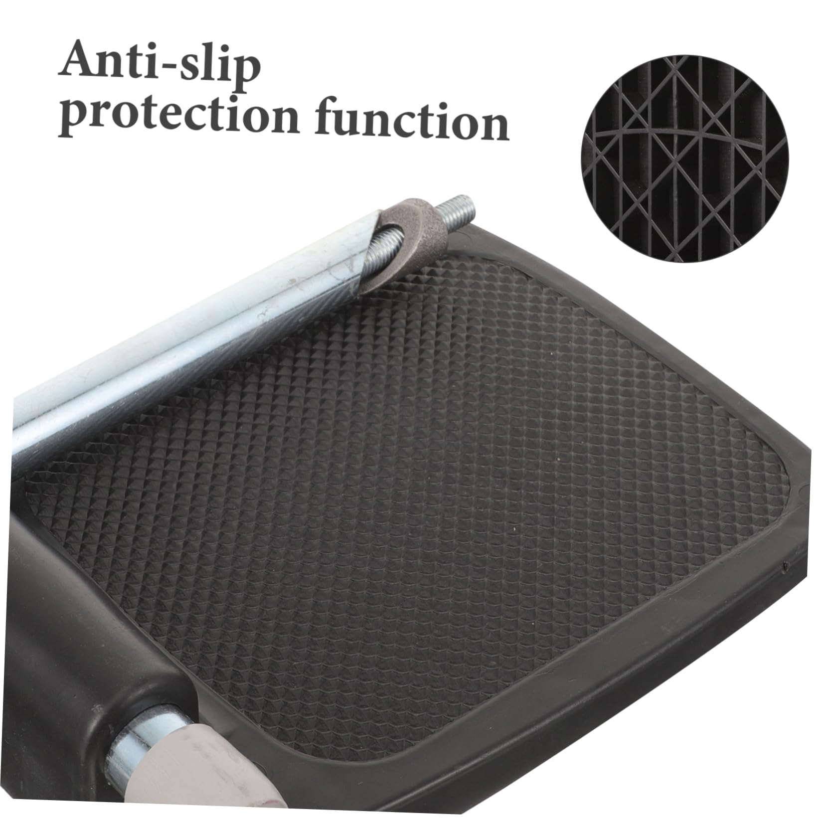 BESTYASH 1 Par de Reposapiés para Silla de Ruedas, Pedal Estable y Resistente de Plástico Negro con Poste, Adecuado para Uso Diario