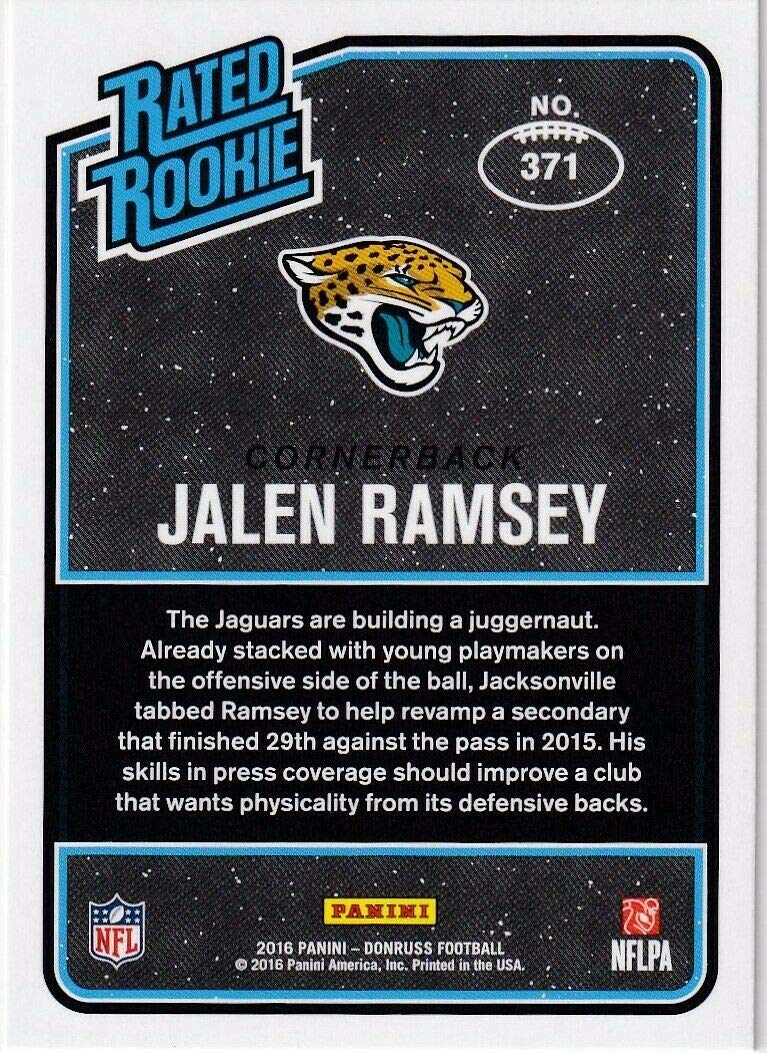 Amazon.com: 2016 Donruss Rated Rookies #371 Jalen Ramsey NM-MT RC