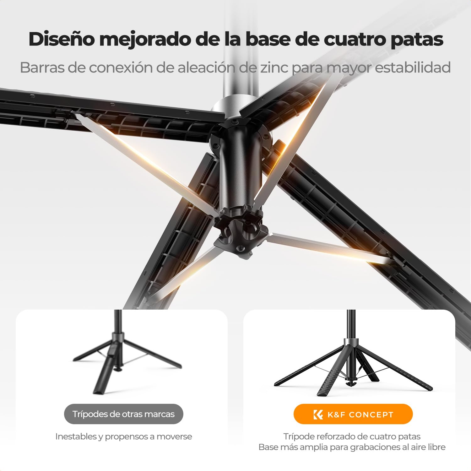 K&F CONCEPT 177cm Trípode para Teléfono, Adaptado para dji OSMO Pocket 4&3/Luna Ultra, 4 Pies y Mango Estabilizador, Control Bluetooth, Rotación 360°, Percha Selfie para iPhone Android, Viaje Vlog