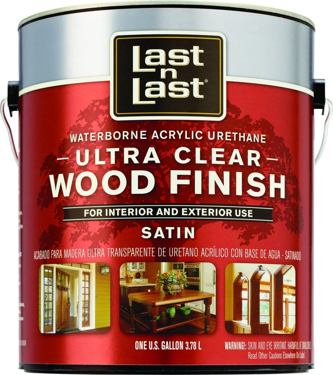 Waterborne Wood Finish, Ultra Clear Satin, 1-Gal.