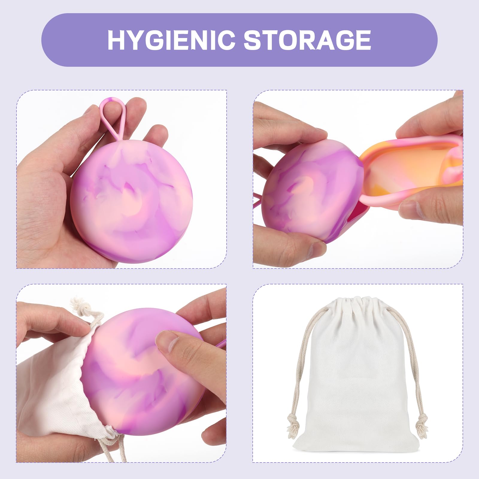 Disco Mestruale, Coppetta Mestruale in Silicone, Disco Menstruale, Disco Periodico Riutilizzabile, Coppetta Mestruale morbida, Tenuta Stagna Alternativa ai Tamponi (S+L)