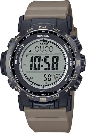 Casio PRW-35LD-5JF ProTrek Wristwatch, Climber Line, Radio-Controlled Solar, Uses Environmentally Friendly Materials, Mens Dark Coyote Color
