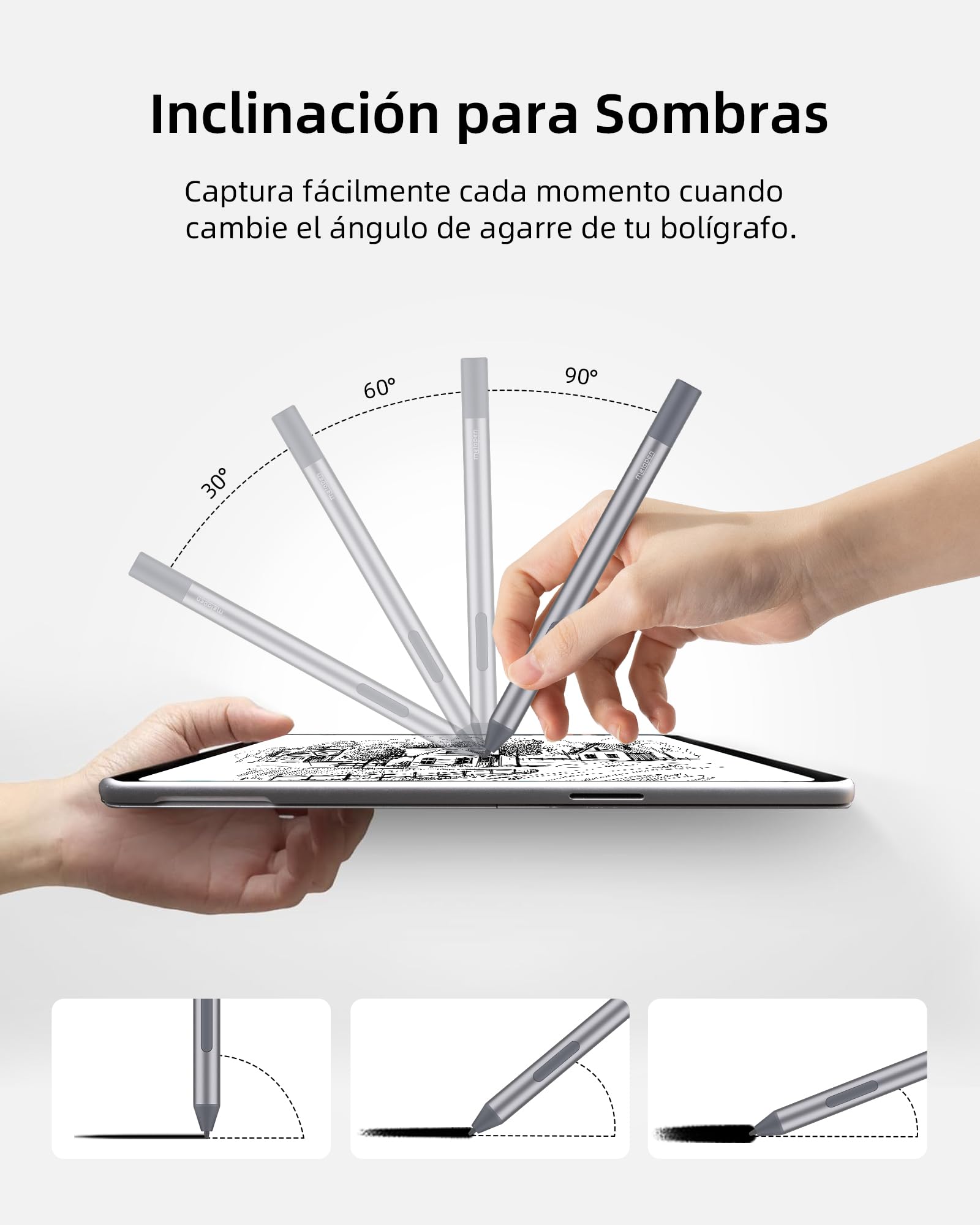 Metapen M2 Biz Lápiz para Surface, 180 Días de Duración de la Batería, 4096 Nivel de Presión, Botón 2 en 1, Sensible a la Inclinación, Surface Pro X/9/8/7/6/5/4/3, Surface 3, ASUS VivoBook Flip 14