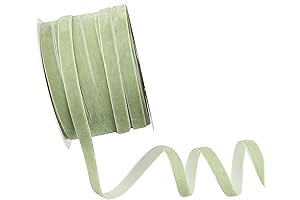 3/8" Sage Green Velvet Ribbon for Crafts, Gifts, and Decor