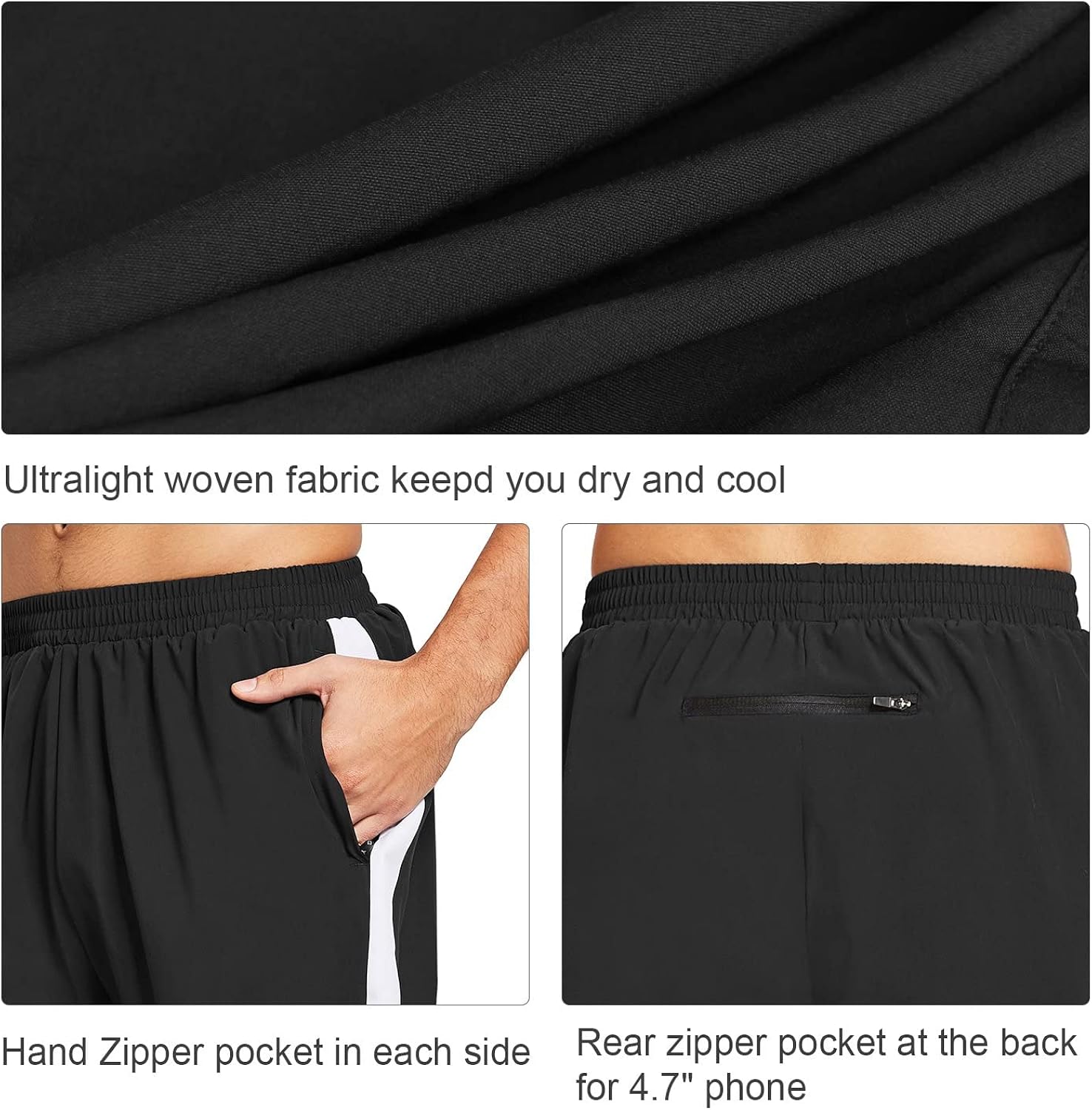 BALEAF Men's 5 Inches Running Athletic Shorts Zipper Pocket : Clothing, Shoes & Jewelry