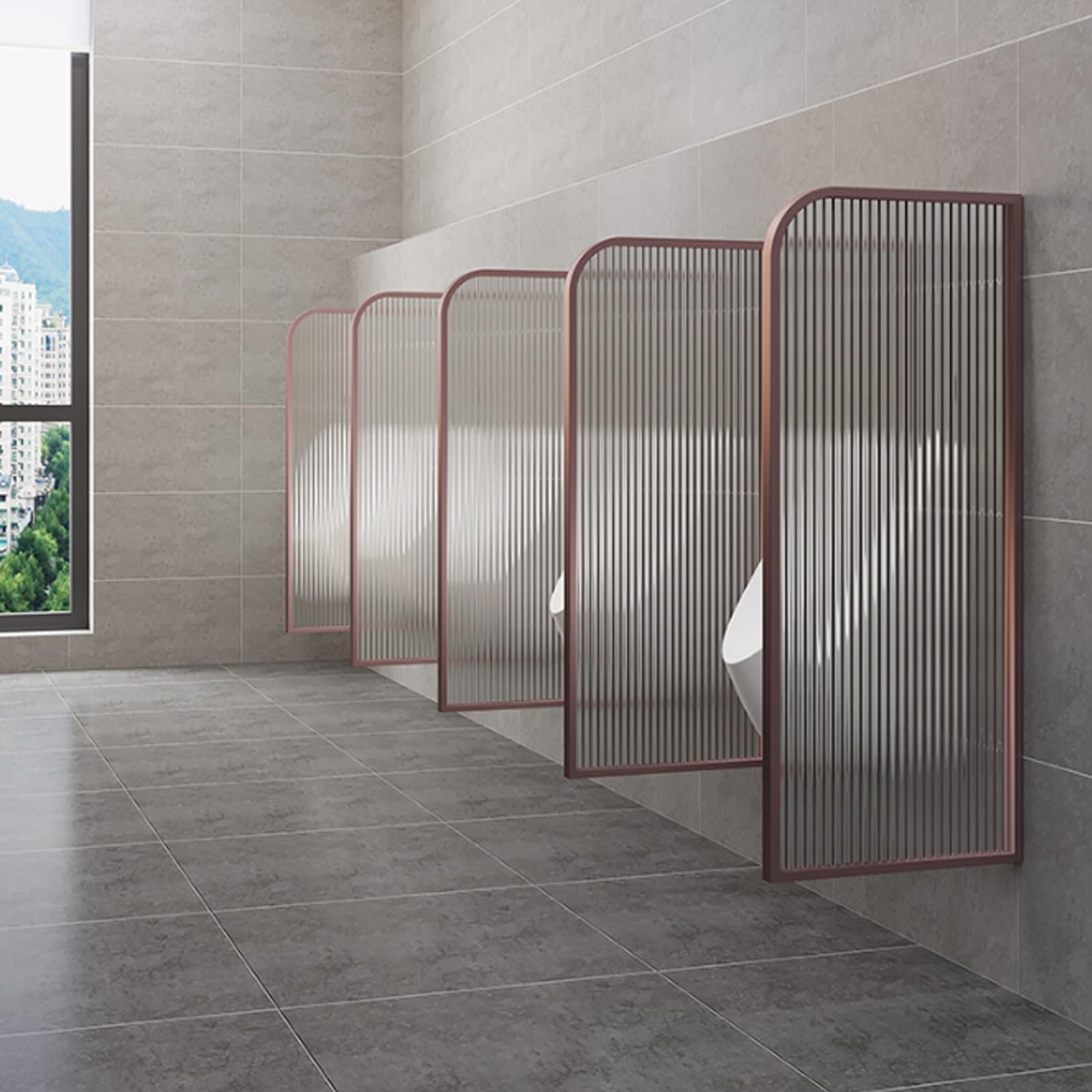 GJZQDKX Wall-Mounted Urinal Privacy Partition, Translucent Glass Panel for Public Restrooms, Ideal for Schools and Bars