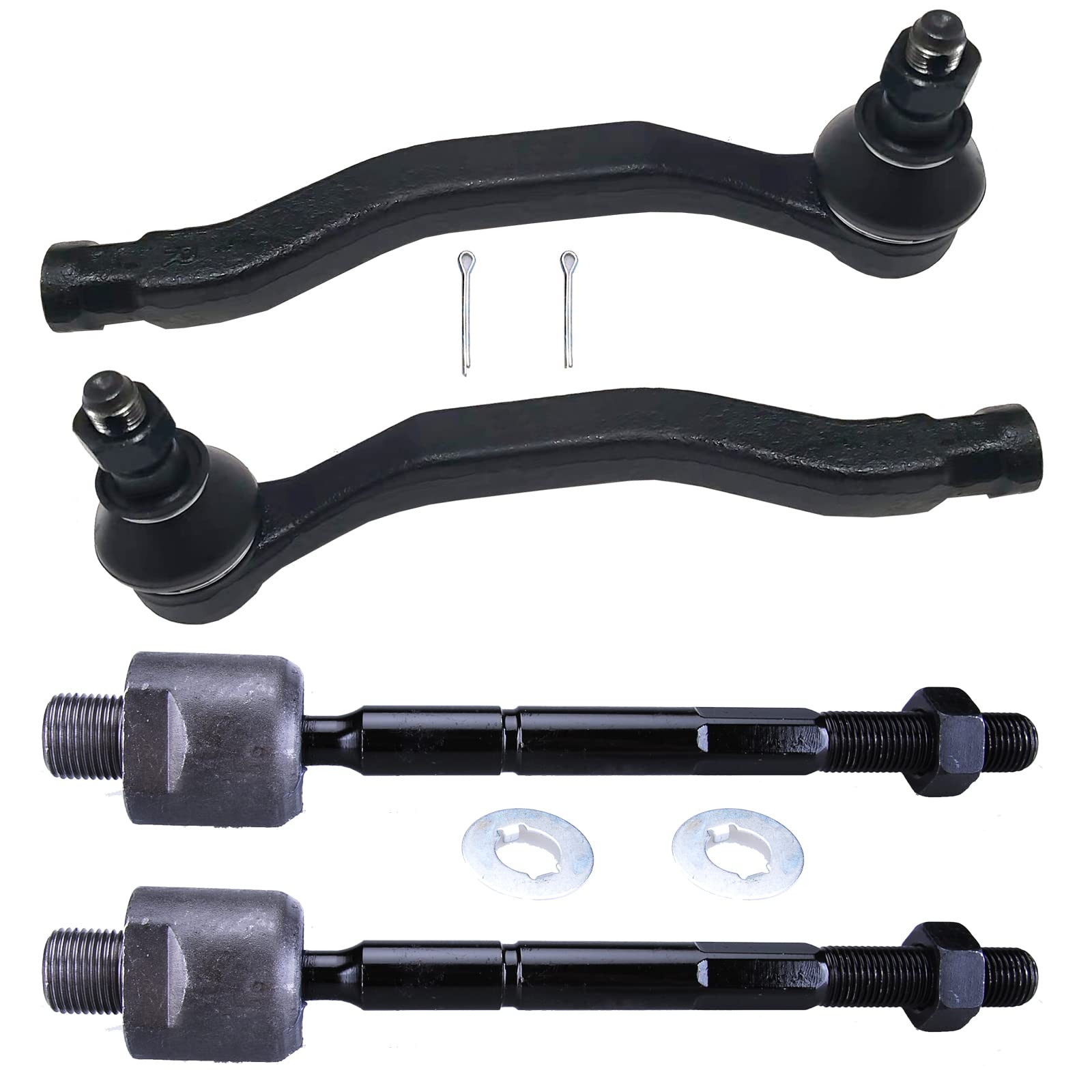 HHCM 4pc Front Outer Tie Rods and Inner Tie Rod End Kit ES3716 ES3717 EV471 for Honda Pilot 2003 2004 2005 2006 2007 2008, for Acura MDX 2001-2006,