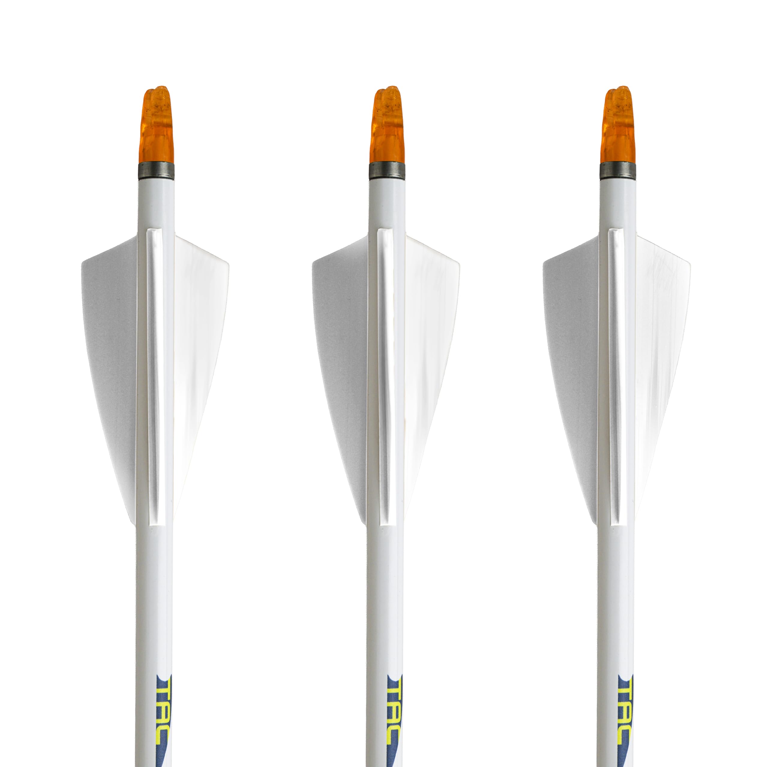 TAC Vanes Lot de 36 ailettes de flèche à profil haut de 5,7 cm, blanches, ailettes de tir à l'arc pour flèches, design de liaison durable, conçues pour un vol stable dans la chasse et le tir sur cible