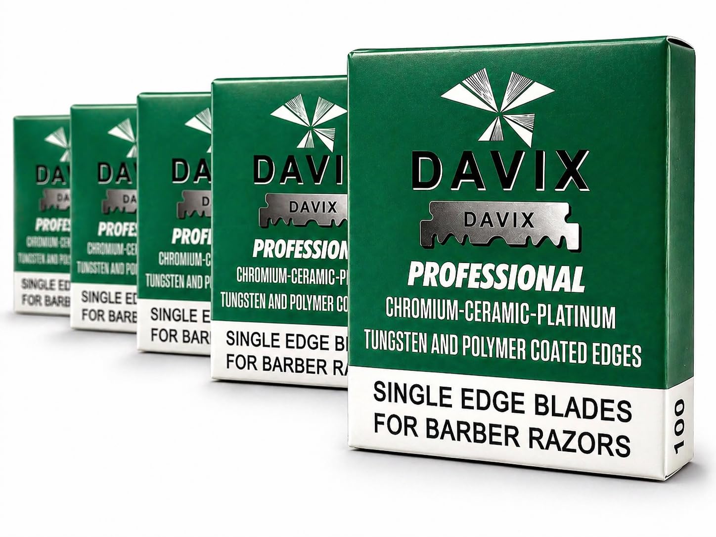 500 Davix Blades (5x100) - Professional Half Blades for Freewheel Razor, Stainless Steel, Precise Cut, Anti Irritation