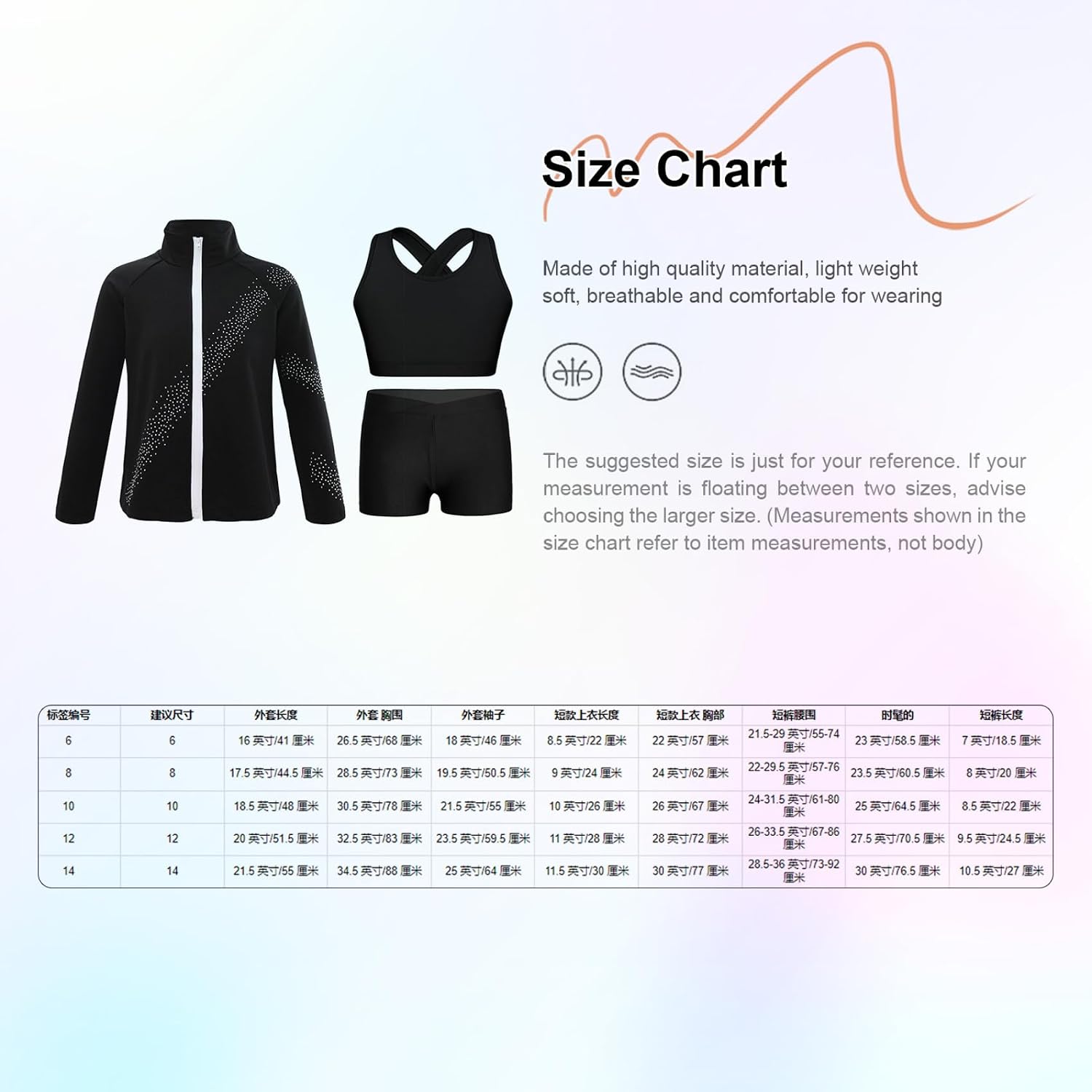 JEYPINMI Kids Girls 3 Piece Active Outfit Dance Clothing Set Fitness Sports Workout Gym Training Suit