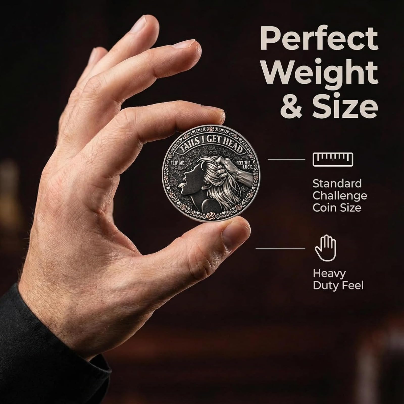 Moneda Conmemorativa Cara, Saco Cruz/Cruz, Saco Cara, Divertidas Monedas de Desafío Cara y Cruz, Ficha de la Suerte de Doble Cara, Cara, Saco Cruz, Regalo de Broma para San Valentín (C-10PCS)