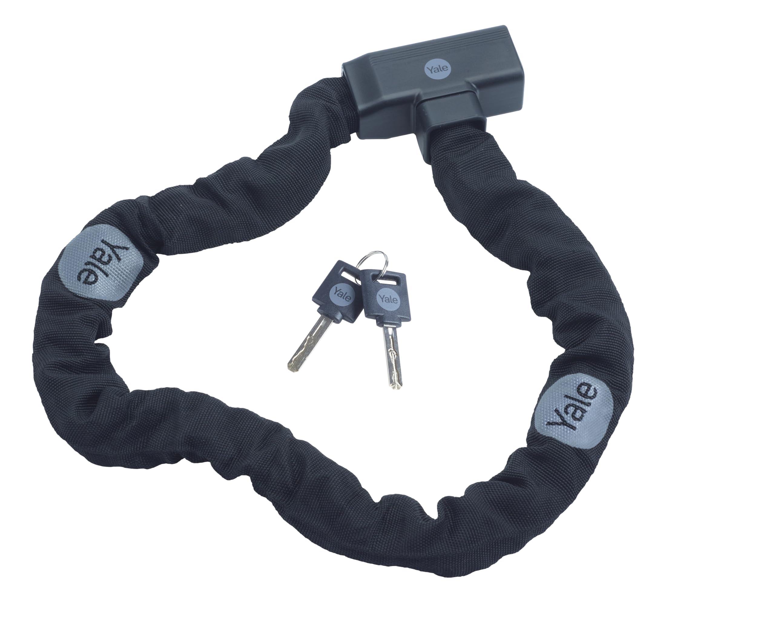 Yale Bicycle Chain Lock with Key -YCHK0/8/90/2-900 mm - Zinc Alloy - 2 Keys Included - Salt Spray Test up to 96 Hours - Versatile Locking Options