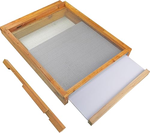 Miniatura 8 de Tablero inferior de colmena de 8 marcos, base de colmena de abeja Langstroth con reductor de entrada, sumergida en cera de abeja 100% (8 marcos)