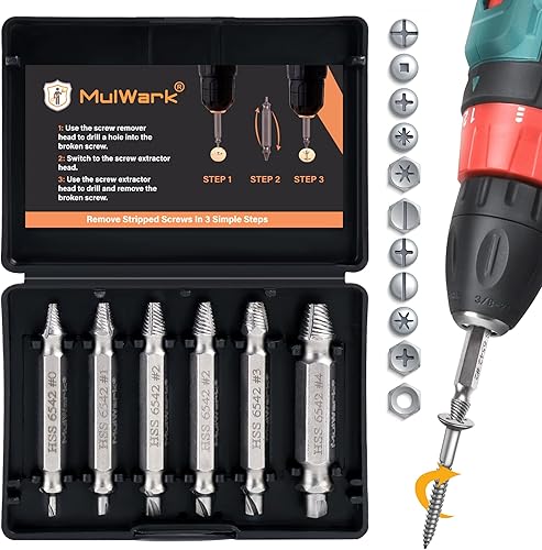 Regalos para hombres, juego de extractor de tornillos dañados, herramienta de extracción de tornillos pelados de alta velocidad para tuercas y