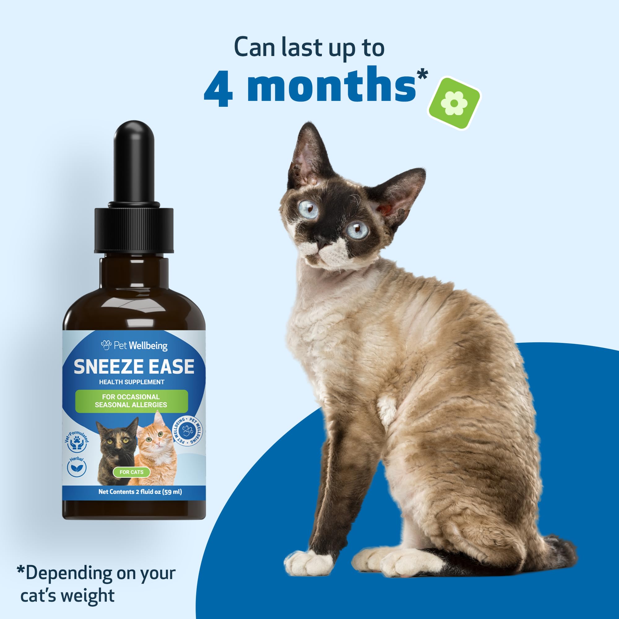 Pet Wellbeing - Nessel Eyebright Gold dla kotów - wsparcie przy sporadycznych dolegliwościach w związku z porą roku alergii u kotów - 59 ml