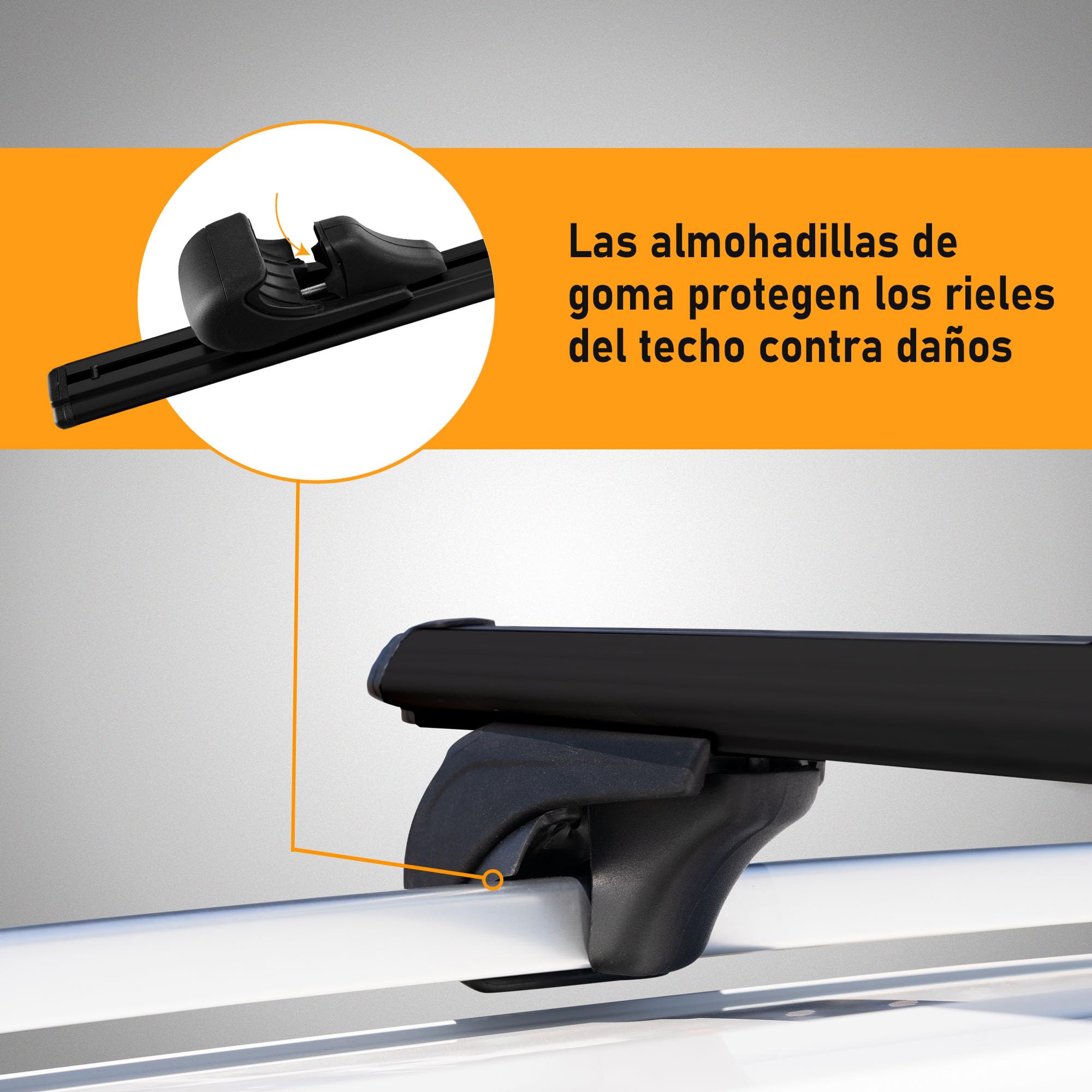 CHROMEMASTER Portaequipajes de Techo, Barras de Techo; Compatible con VW Caddy 2020+; para el Transporte de Cofres de Techo, Portabicicletas, Escaleras | Construcción Duradera de Aluminio