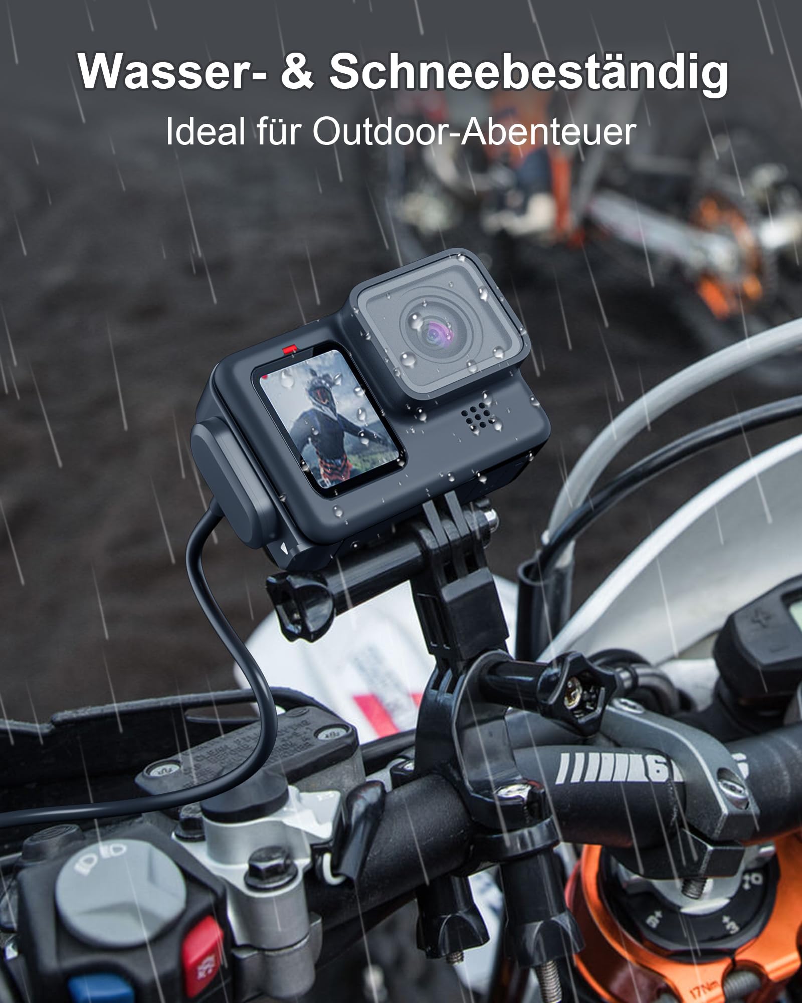 Magnetische Ladegerät Ladekabel Kit für GoPro Hero 13 12 11 10 9, kompatibel mit Go Pro, Gopro-Zubehör Wetterfeste Akku-Abdeckung für Dauerstromversorgung, Schnellladung