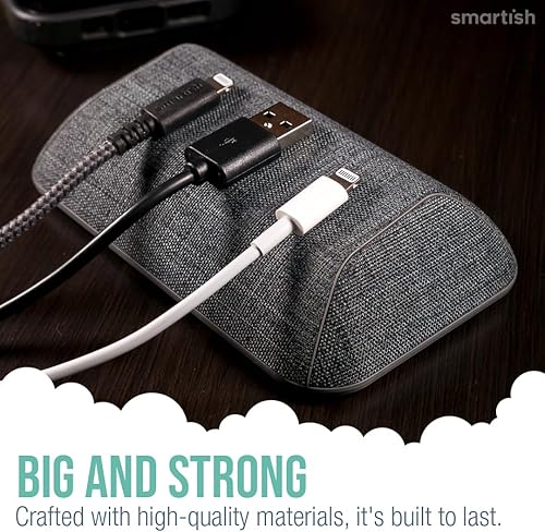 Miniatura 3 de Smartish Soporte magnético para cables, organizador de calcetines Wrangler con clips magnéticos para gestión de cargadores en escritorio, mesita de