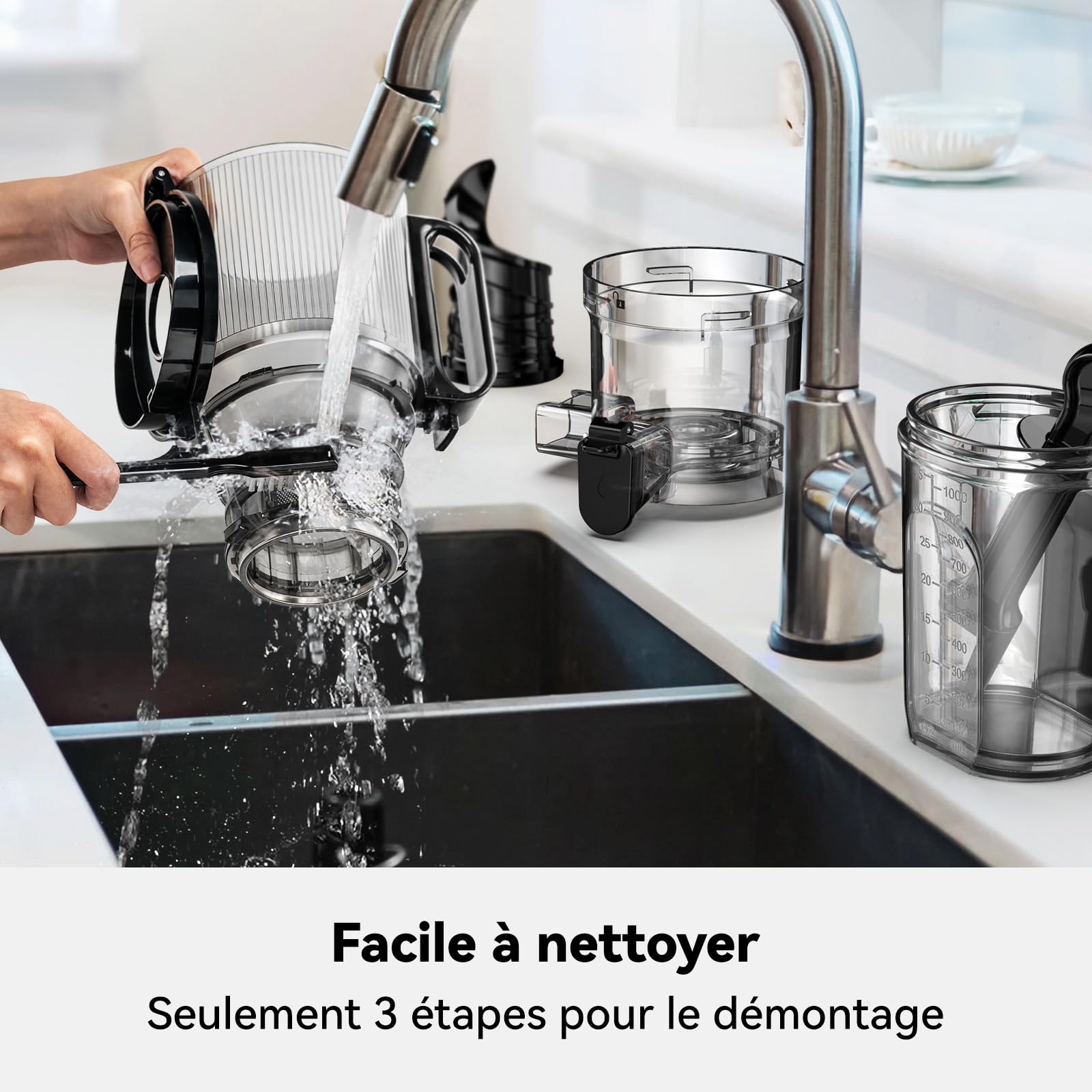 LINKChef Extracteur de Jus,Technologie De Pressage À Froid, Presse-agrumes lent Centrifugeuse, 130 mm Calibro, 250 W, Chambre1,8 L, Facile À Assembler, Pureté du Jus Élevée, Facile à Nettoyer