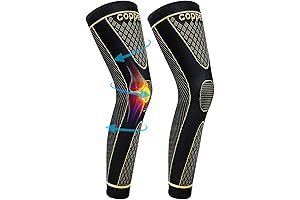 Copper Full Leg Sleeves Long Compression Support Leg Sleeve Knee Sleeves Protect...