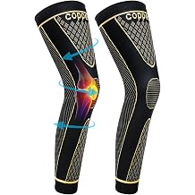 SKDK Copper Full Leg Sleeves Long Compression Leg Sleeve Knee Sleeves Protect Leg for Knee Pain Relief, Workout and Sports