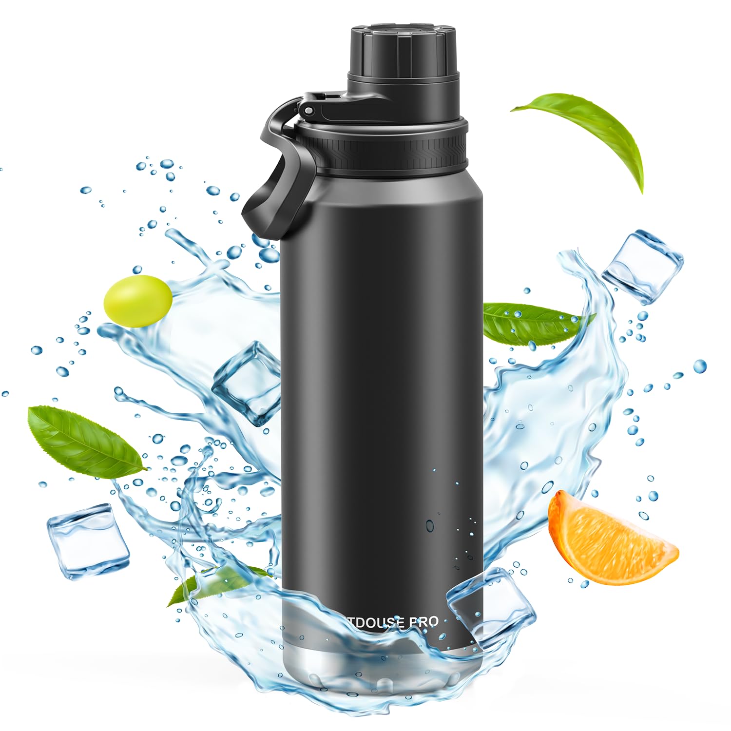 Insulated Water Bottle, Stainless Steel Water Bottle - 533 ml, 710 ml, 946 ml, with Cerámico Emaltado Revestimiento, Botella Isormica para deportes al aire Libre, Discipe a Prueba de Fugas (533 ml)