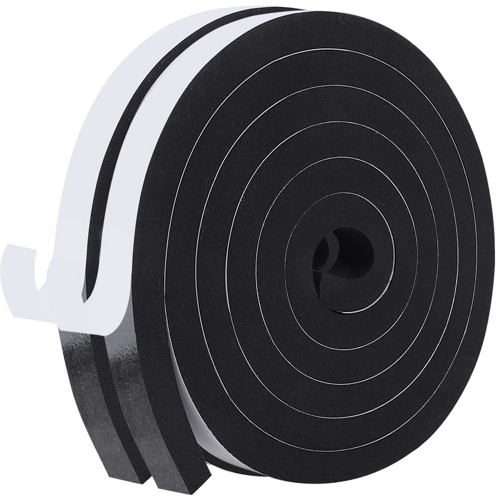 4M Foam Seal Tape Self-Adhesive for Doors Windows 10mm(W) x10mm(T), Door Seal Weather Strip for Noise Soundproofing Black (2 X 2m Each)