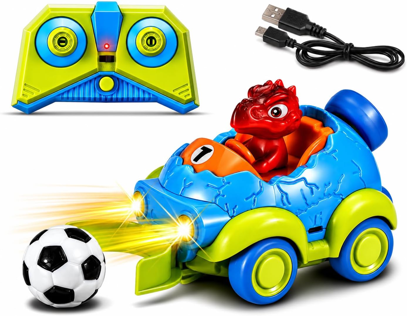 Remote Control Triceratops Toy Car for Boys and Girls Ages 3+