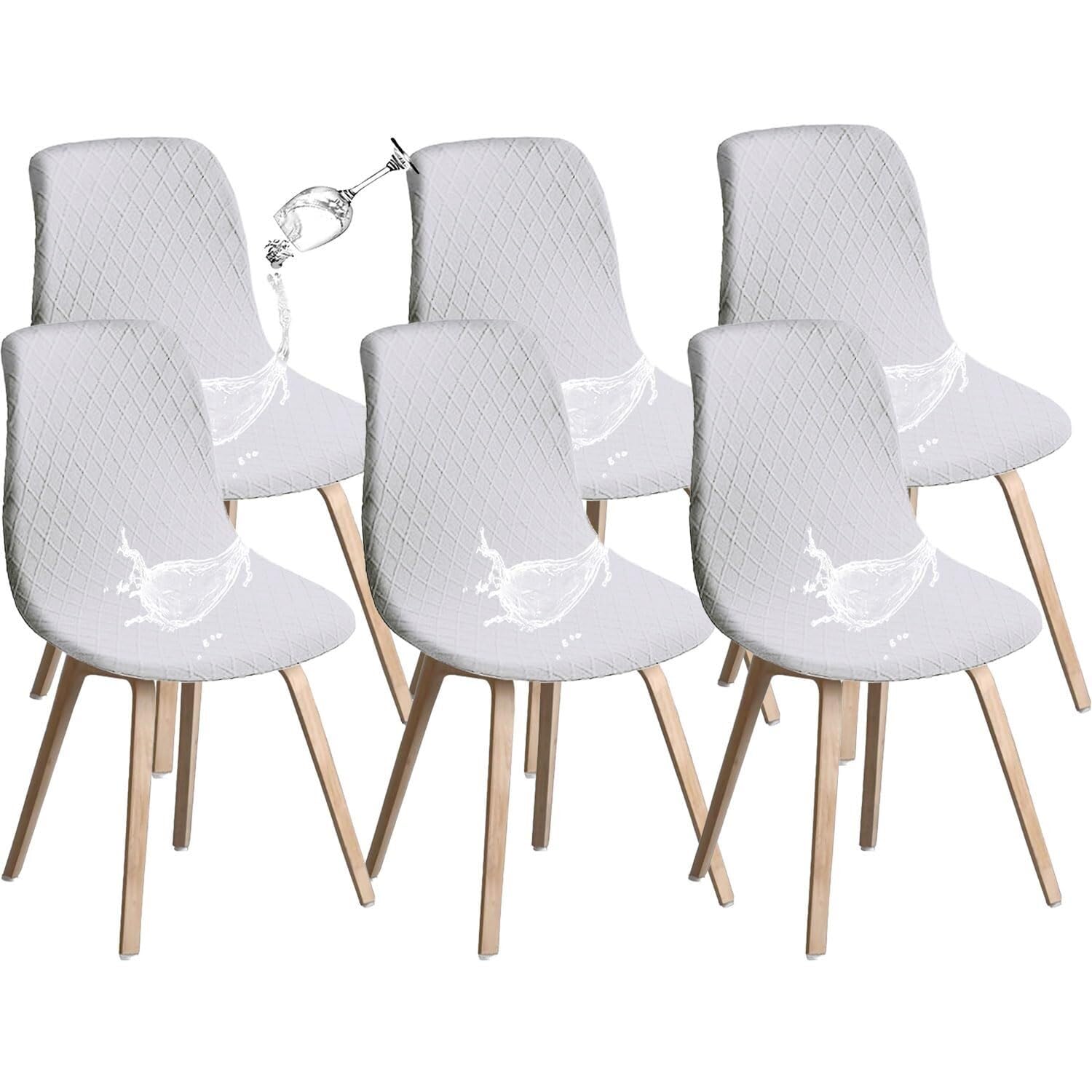 PBTMCD Dining Chair Covers, Stretch For Room Slipcovers Protectors, For,Suitable For Restaurants(White,6pc)
