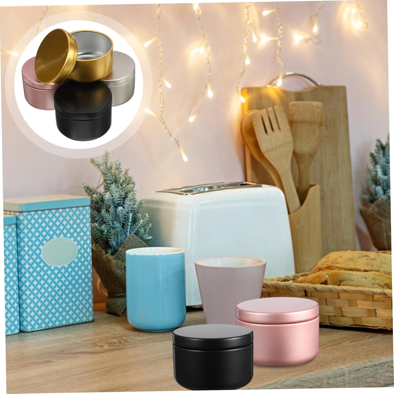 24pcs Candle Tins Portable Storage Containers for DIY Candle Making Frosted and Metallic Finishes for Scented and Crafts
