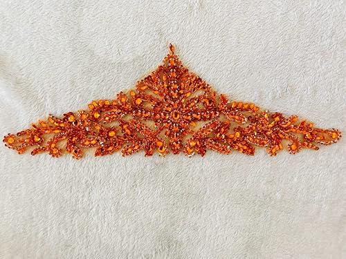 Miniatura 10 de Apliques de encaje hechos a mano con diamantes de imitación para coser en cuentas, parches de lentejuelas, accesorios para vestido, ropa, cintura