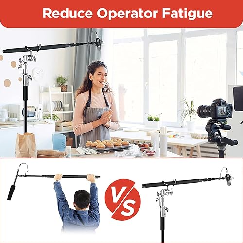 Miniatura 6 de Soporte de poste de micrófono de metal para soportes en C y soportes de micrófono, soporte de cuna mate antideslizante para micrófono y equipo de