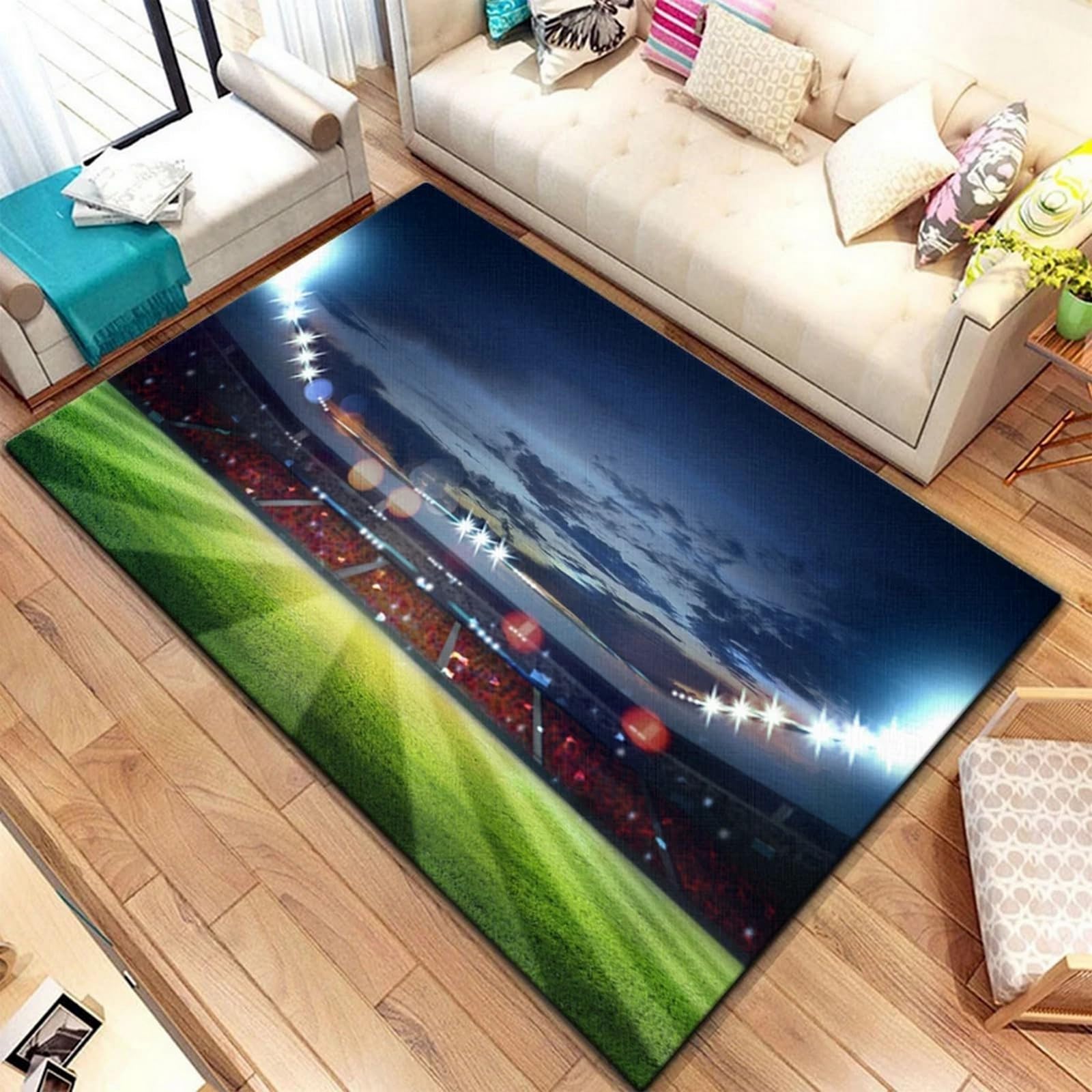 Tapis football 3D pour salon et chambre ado tapis moderne imprimé 160x230