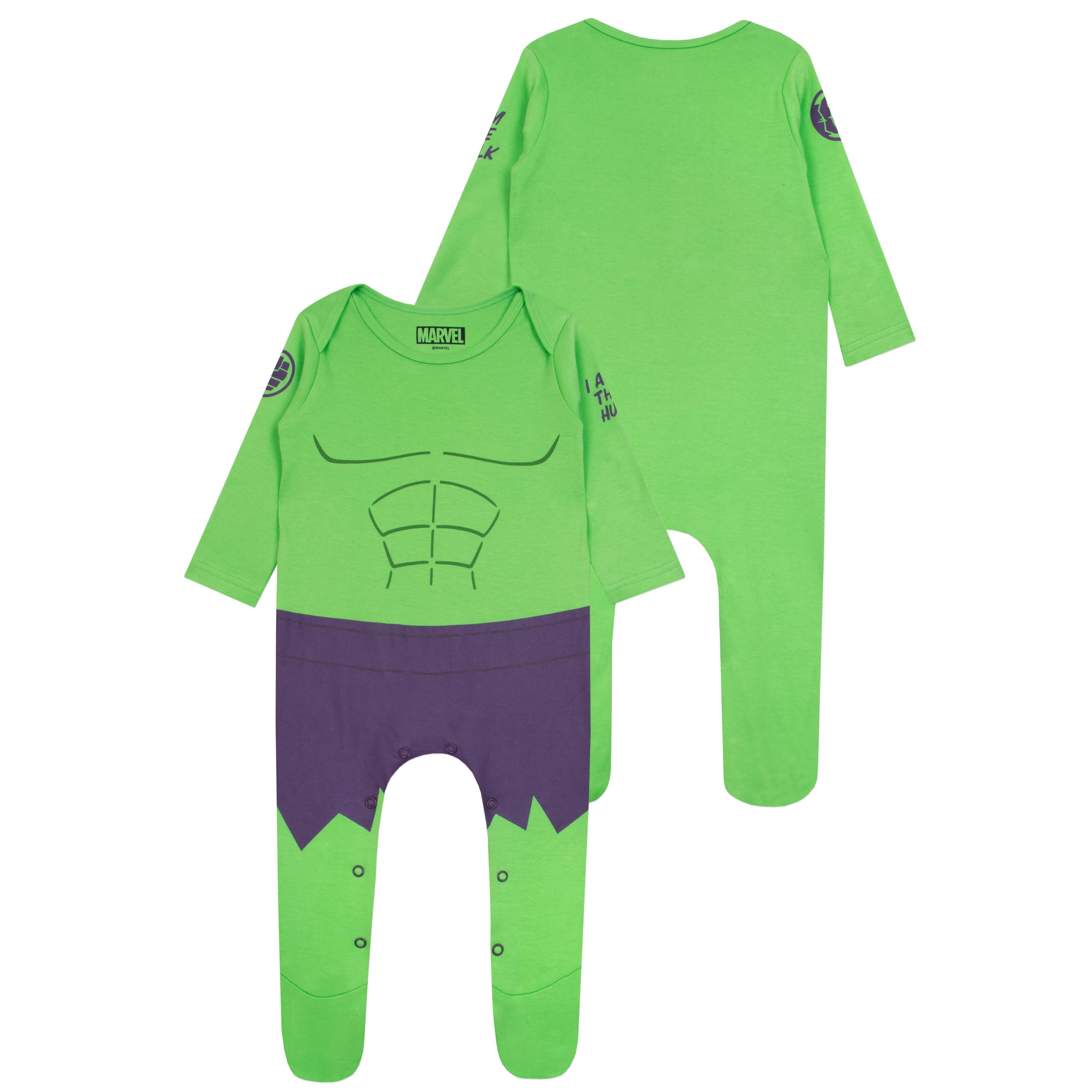Marvel Incredible Hulk Śpiochy I Czapka Dla Dzieci | Avengers Śpioszki Dla Niemowląt