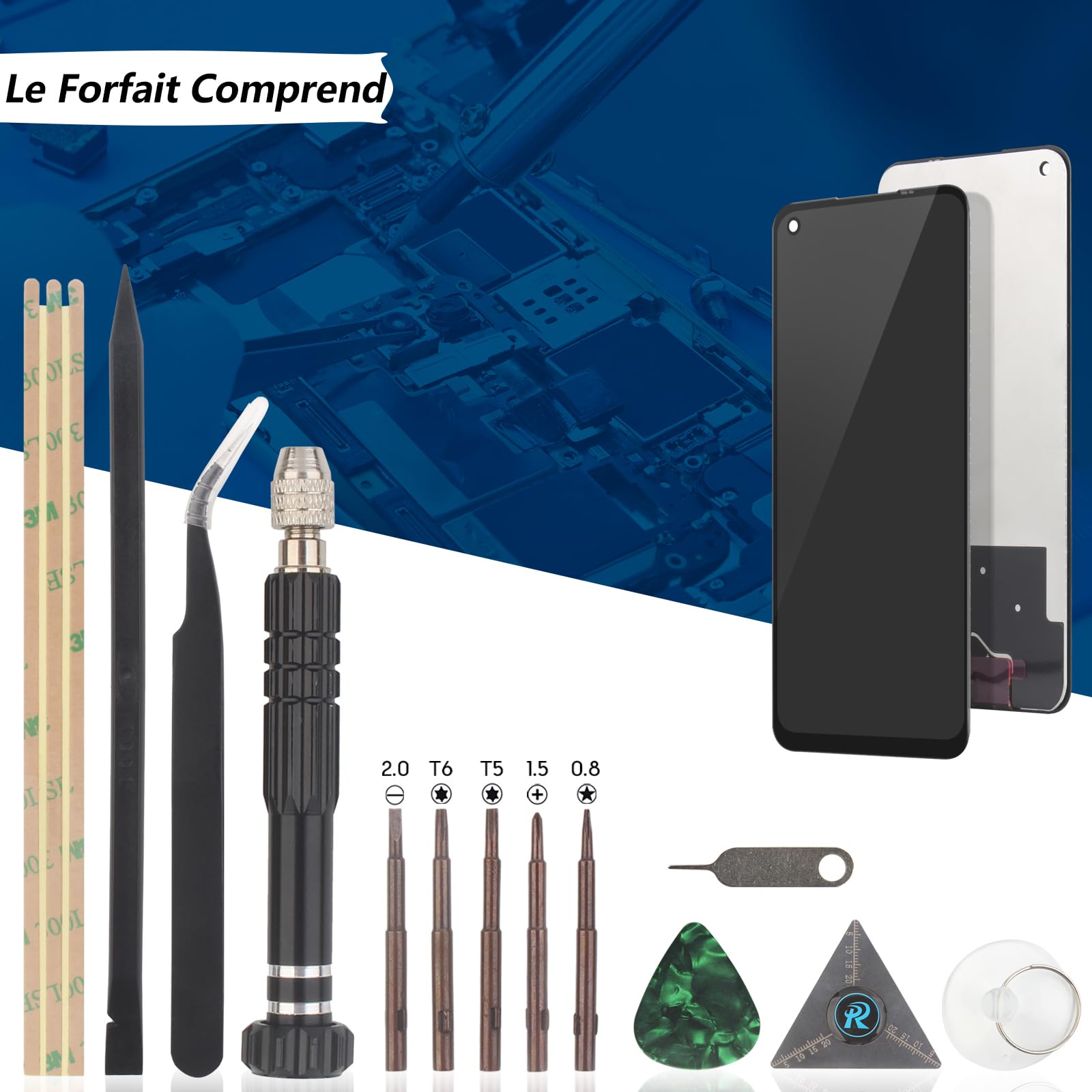 RongZy Écran de Rechange pour 6.5" Oppo A74 5G / A54 5G / A93 5G Écran LCD + Vitre Numériseur Tactile Capteur Assemblé Remplacement pour CPH2197 CPH2263 CPH2195(Noir)