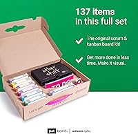Vista 3 de Scrum and Kanban Tools, kit de etiquetas de instrucción magnéticas para tablero.