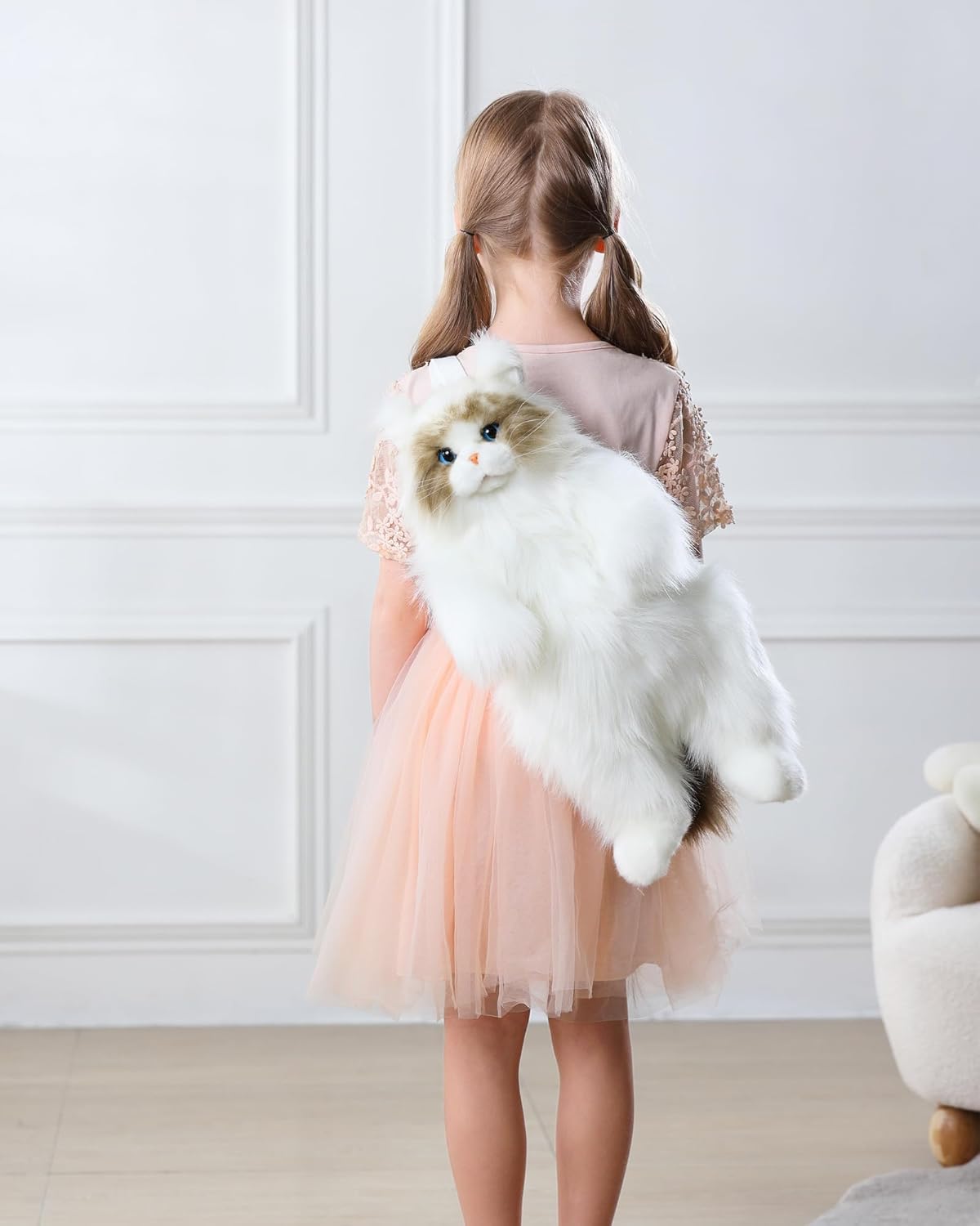 CU-MATE 20" Cute Plush Animal Cat Backpack Multiple Fashion Shoulder Bags Crossbody with Adjustable Straps for Women Girl Boy Kid (Muppet Cat Backpack)