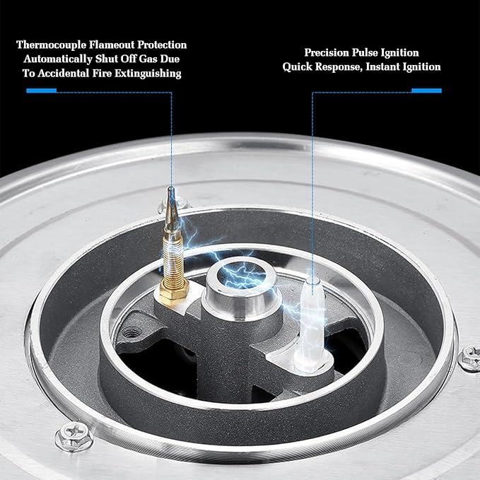 Estufa de Gas 1 Puesto 4.2KW Encimera de Cocina con Vidrio Templado miniatura 4